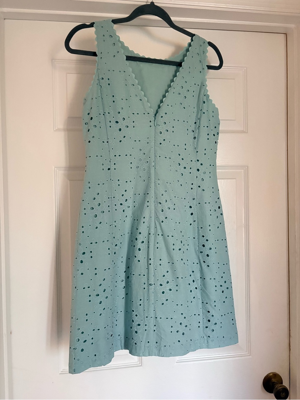 LOFT Mint Eyelet Shift Mini Dress - Picture 4 of 8